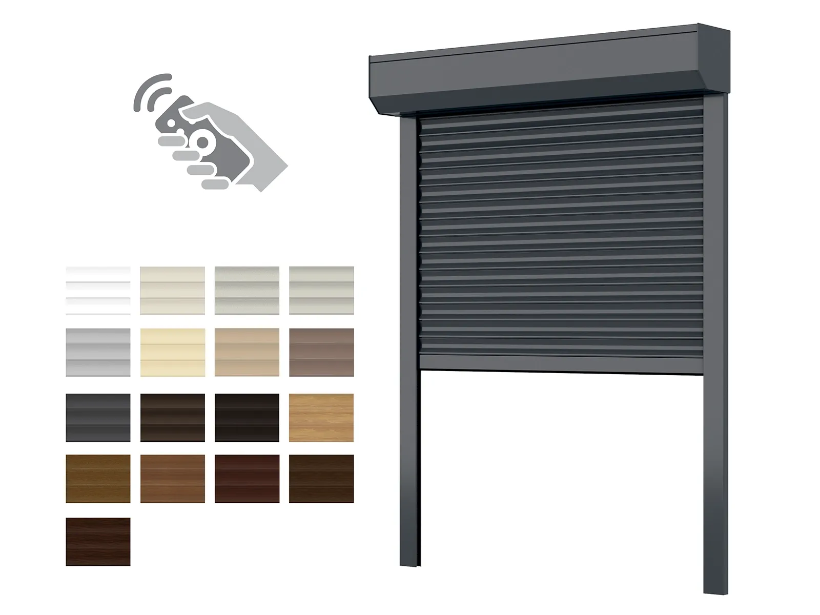 Hliníkové rolety BOX 180mm - výška do 2750 mm - MOTOR - DIAĽKOVÉ