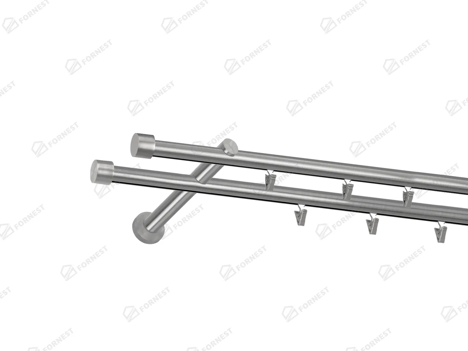 Garniža 19x19mm - drážková tyč - 2rady - VENEZIA - satin