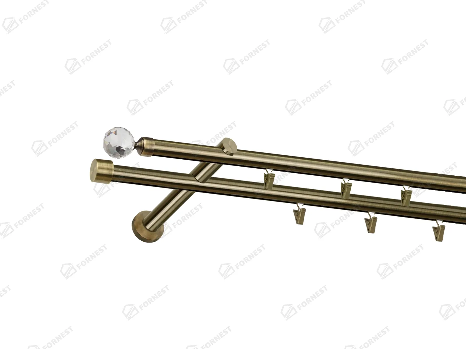 Garniža 19x19mm - drážková tyč - 2rady - GUĽA CRYSTAL - antik