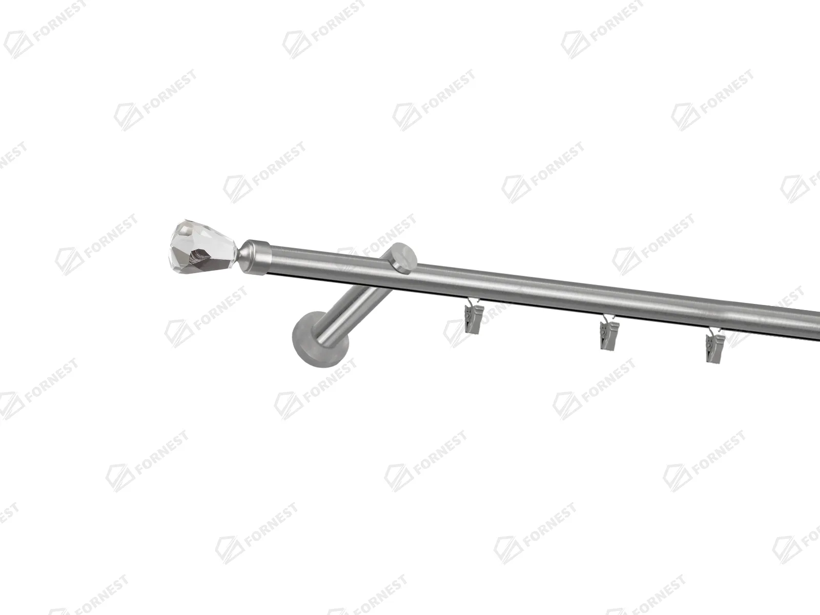 Garniža 19mm - drážková tyč - 1rad - CRYSTAL CONE - satin