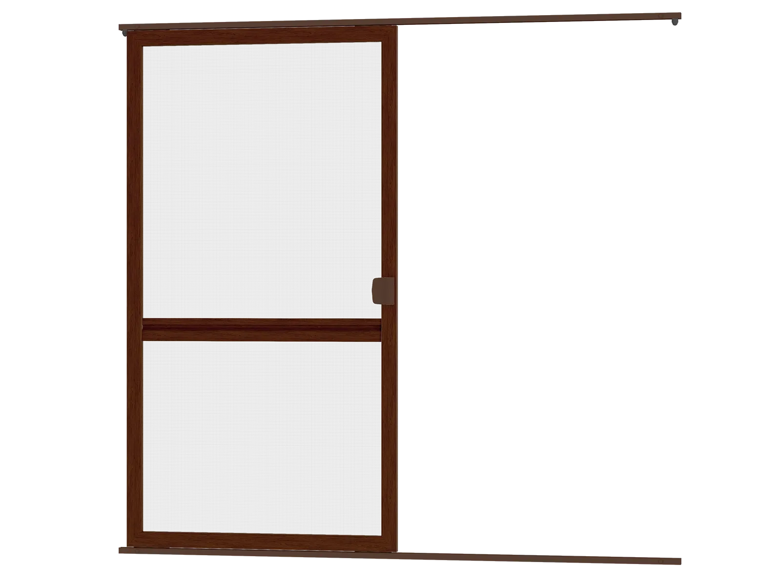 Sieťky na DVERE- posuvné - ORECH drevoimitácia - s priečkou