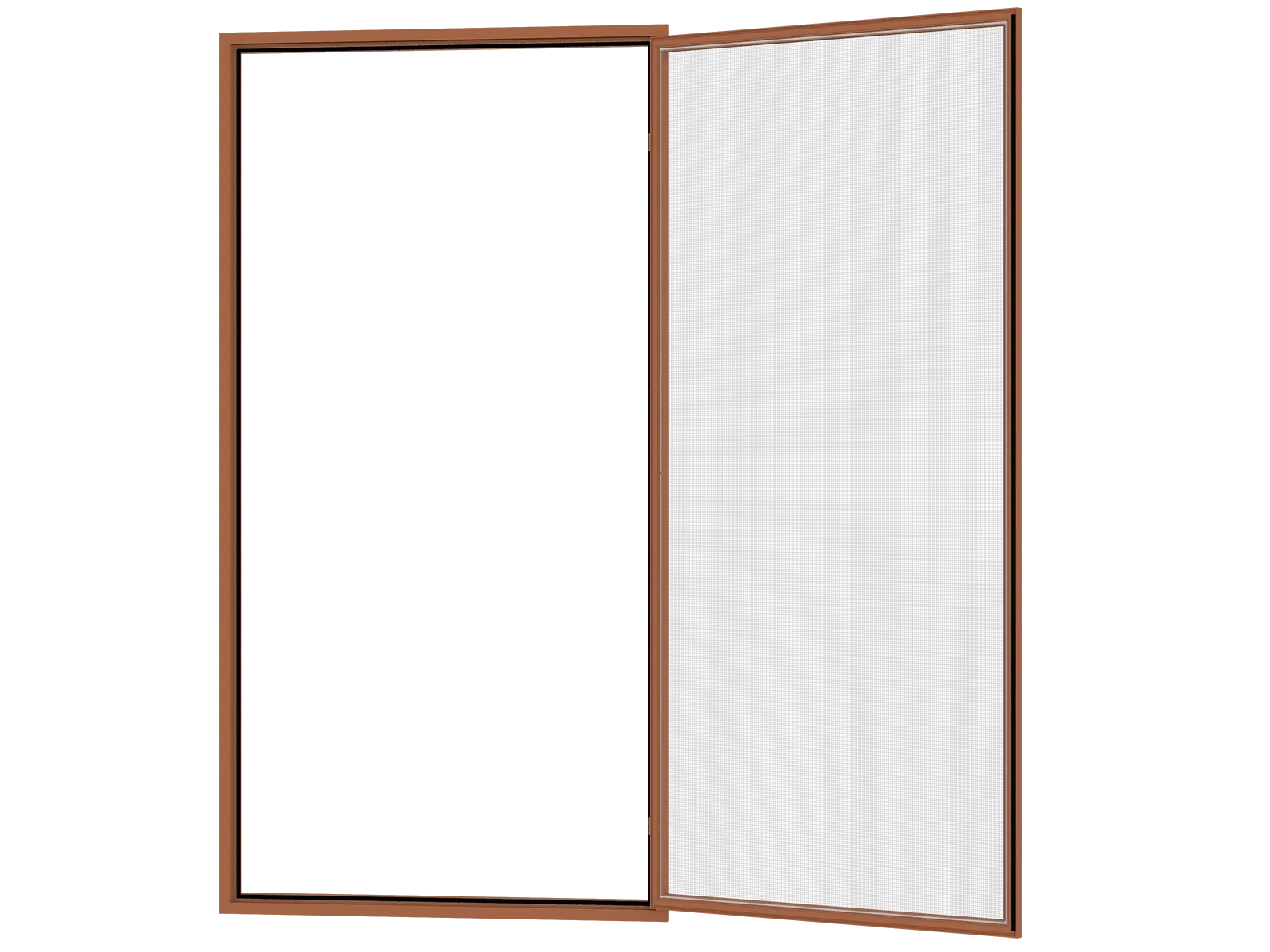 Sieťky na DVERE- pántové v ráme SMART - HNEDÁ - bez priečky