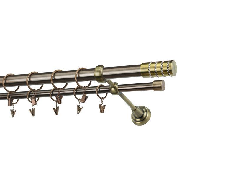 Garniže 25x16mm - dvojradové - CYLINDER CRYSTAL - antik