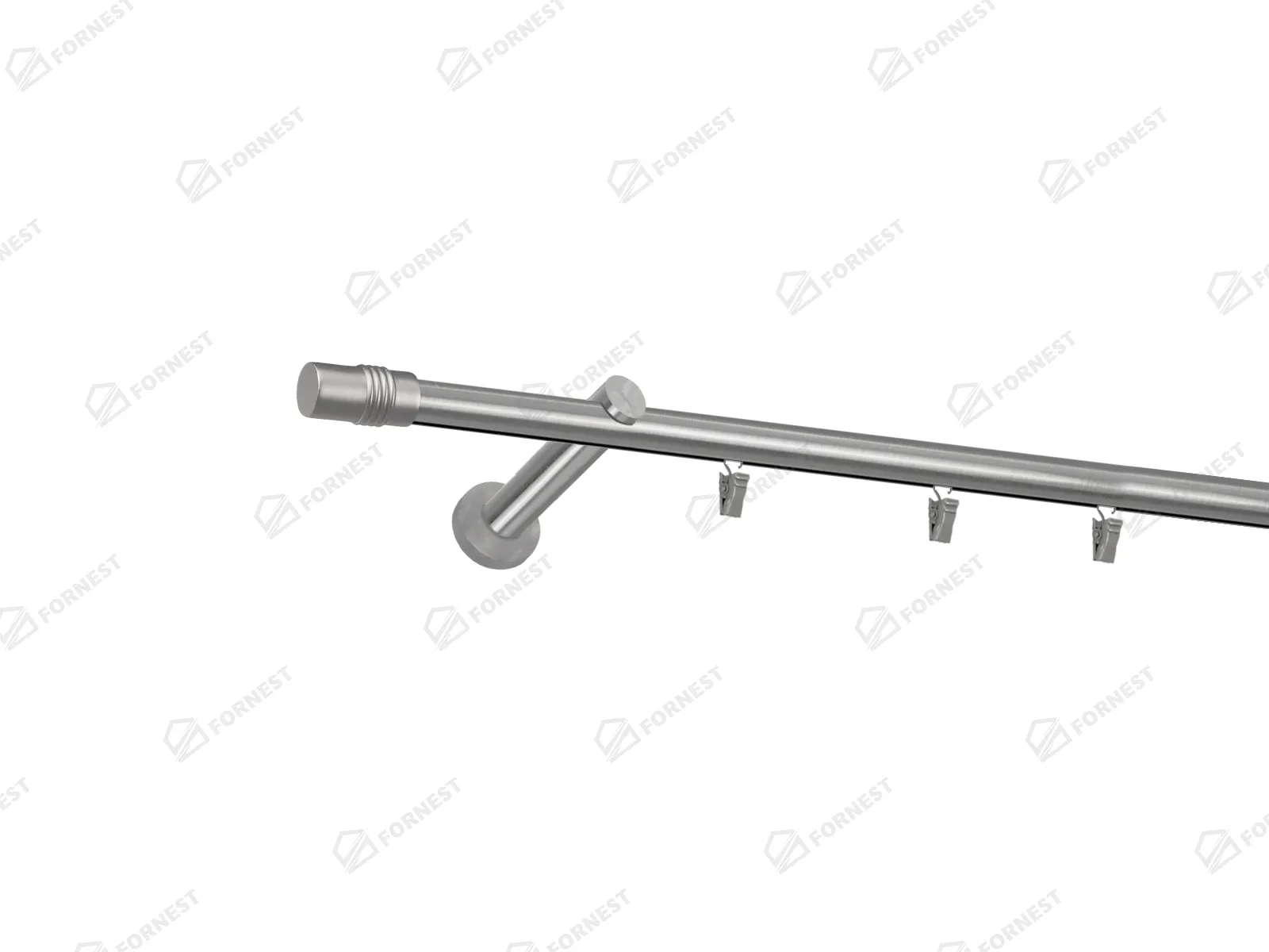 Garniža 19mm - drážková tyč - 1rad - CYLINDER - satin