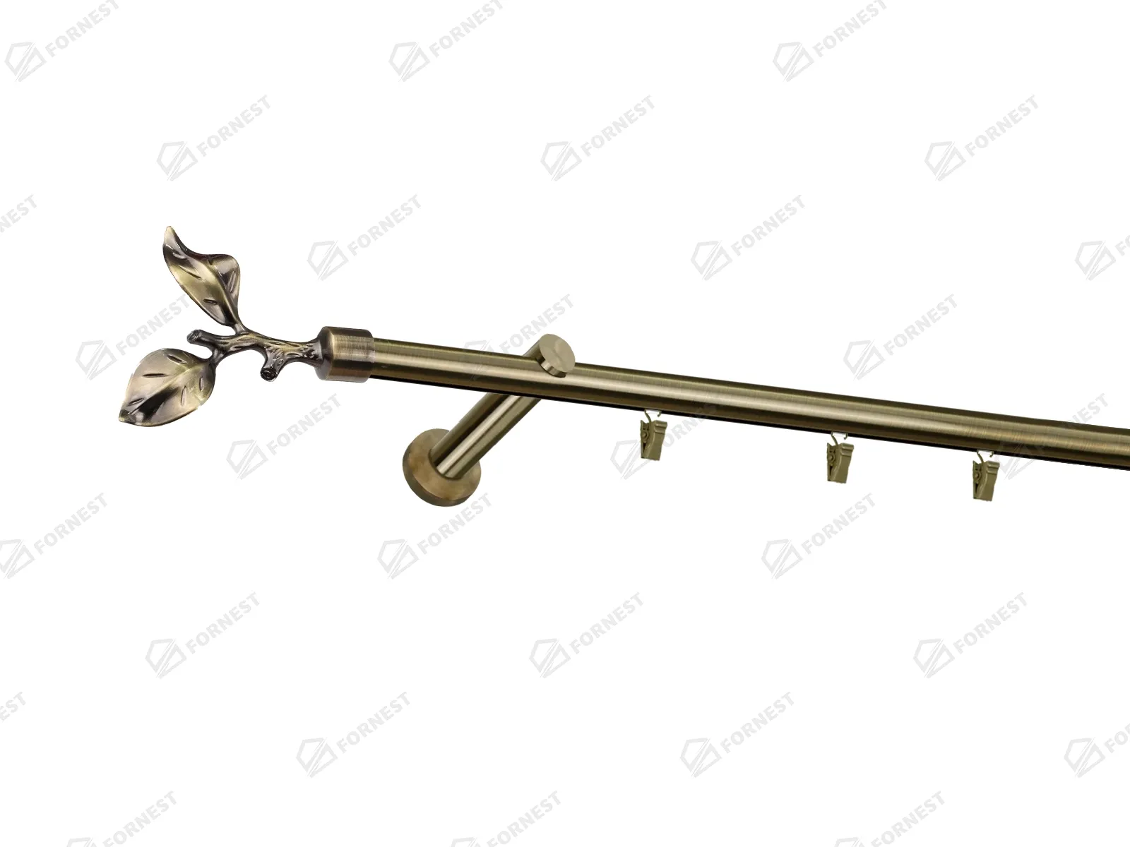 Garniža 19mm - drážková tyč - 1rad - LIST ROSE - antik