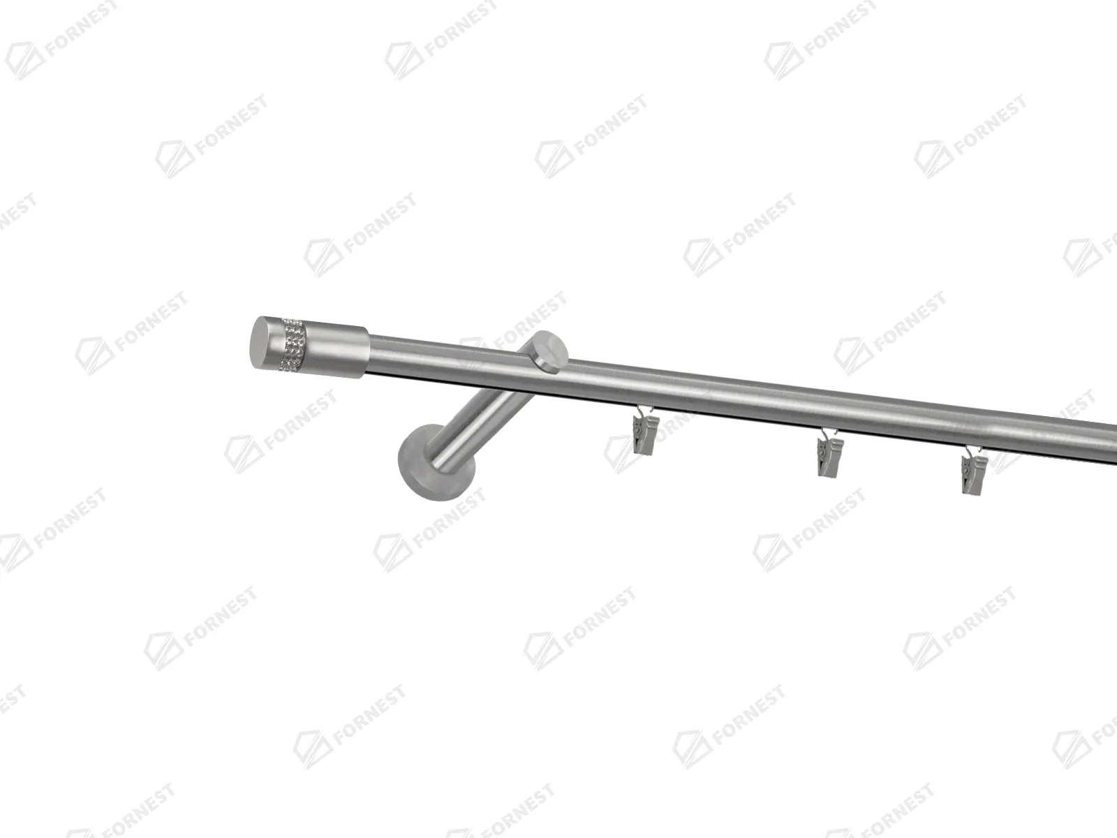 Garniža 19mm - drážková tyč - 1rad - CYLINDER CRYSTAL - satin