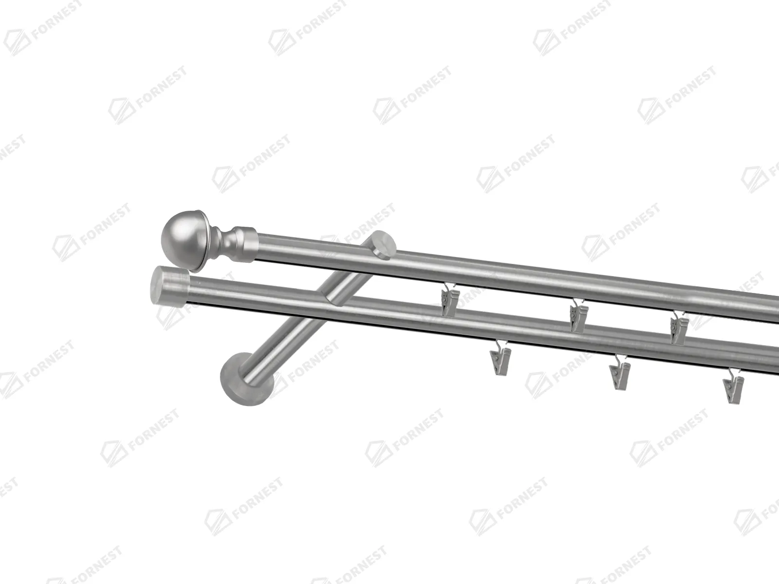 Garniža 19x19mm - drážková tyč - 2rady - BOSTON - satin