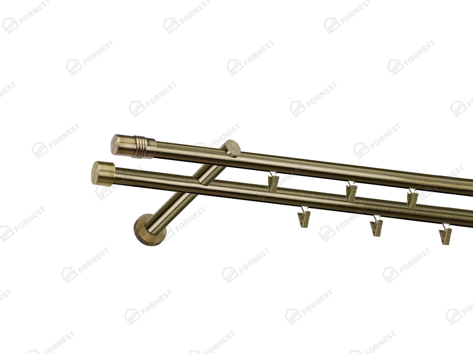 Garniža 19x19mm - drážková tyč - 2rady - CYLINDER - antik