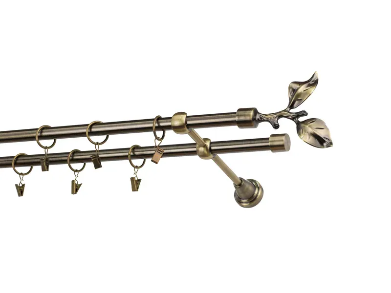 Garniže 16x16mm - dvojradové - LIST ROSE - antik