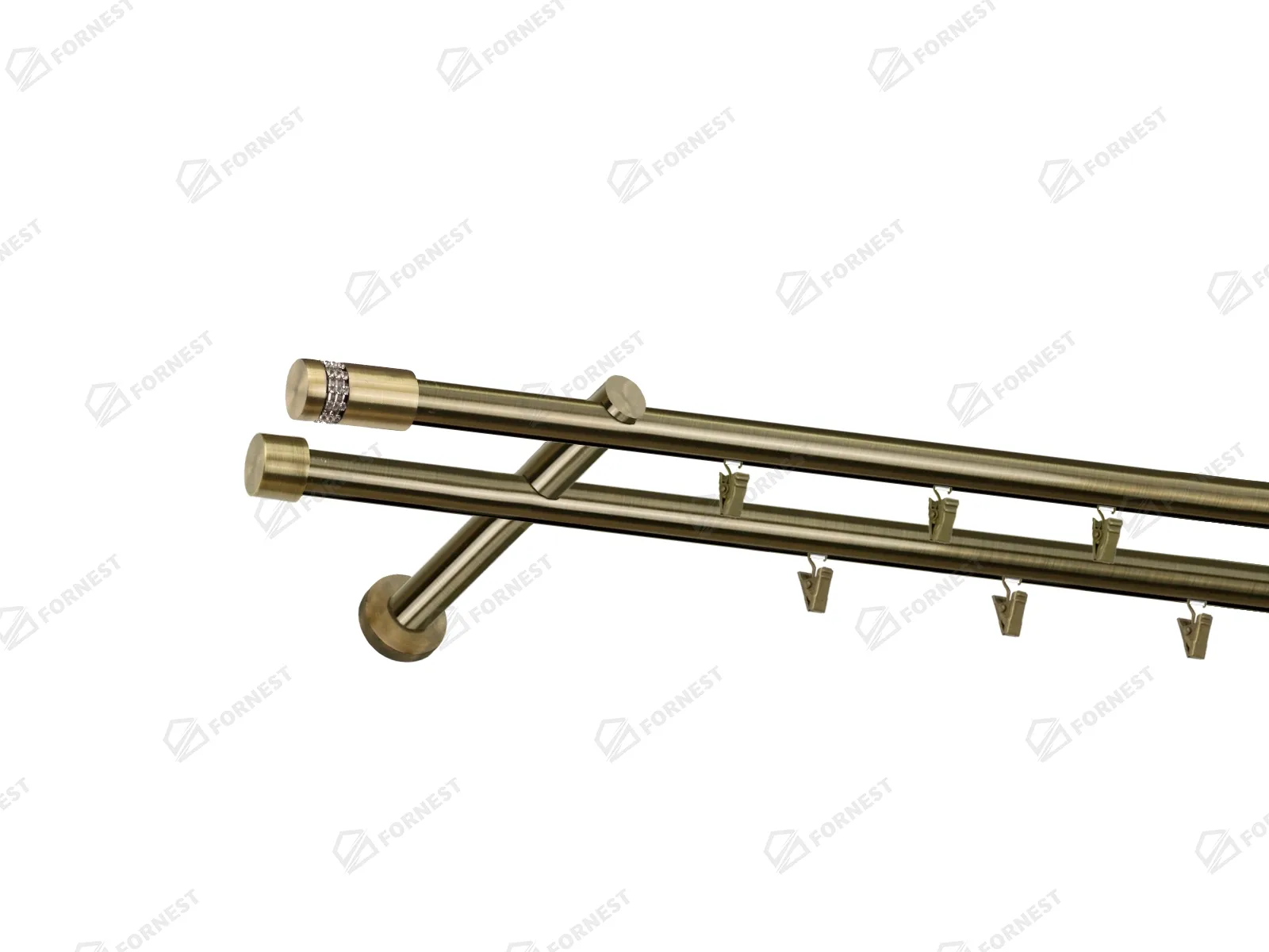 Garniža 19x19mm - drážková tyč - 2rady - CYLINDER CRYSTAL - antik