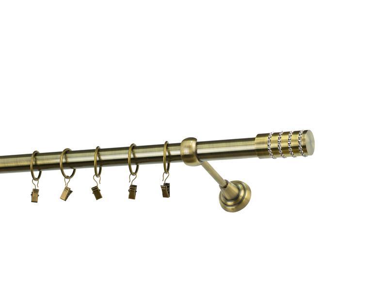 Garniže 25mm - jednoradové - CYLINDER CRYSTAL - antik