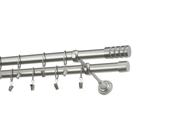 Garniže 25x25mm - dvojradové - CYLINDER CRYSTAL - satin