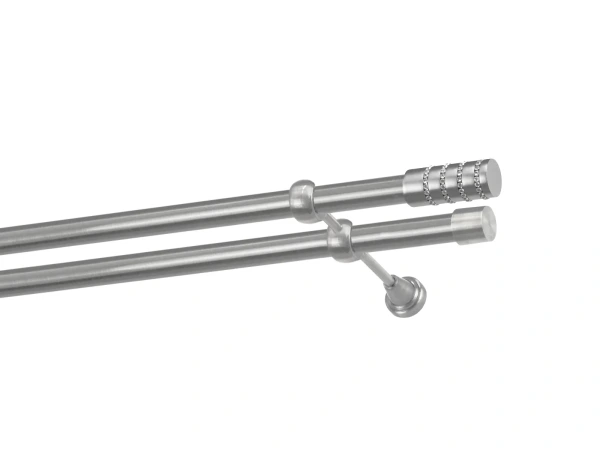 Kétsoros 25x25mm karnis - CYLINDER CRYSTAL - satin 1