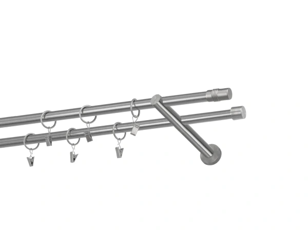 Kétsoros 16x16mm karnis - CYLINDER - satin