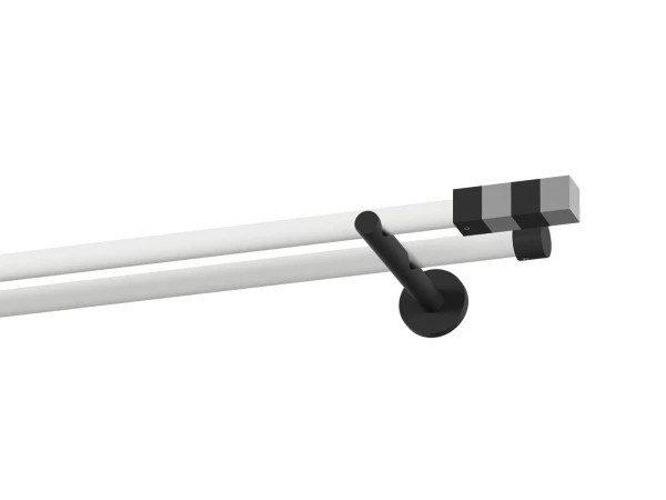 Garniža 19x19mm obyčajná tyč - 2rady - KVADRAT - bielo čierna 1