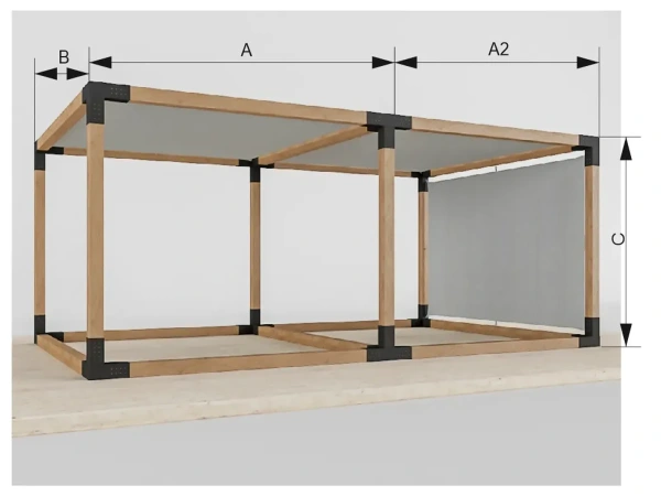 VEGAS Pergola- szabadon álló, alsó peremmel - 2 szakaszos 5