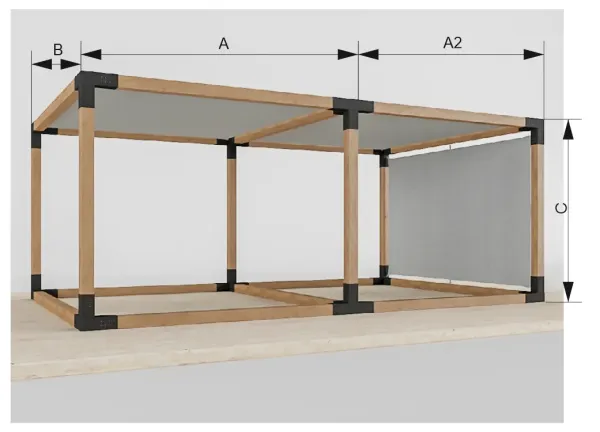 Pergola VEGAS - voľne stojaca so spodným vencom - 2 sekčná 5