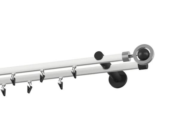 Garniža 19x19mm drážková tyč - 2rady - SFERA - bielo čierna 2