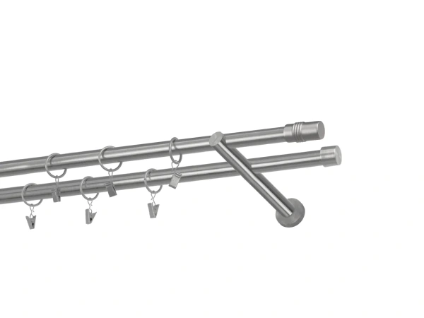 Kétsoros 19x19mm karnis - CYLINDER - satin