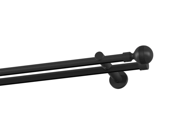 Garniža 19x19mm drážková tyč - 2rady - GABI - čierna 1