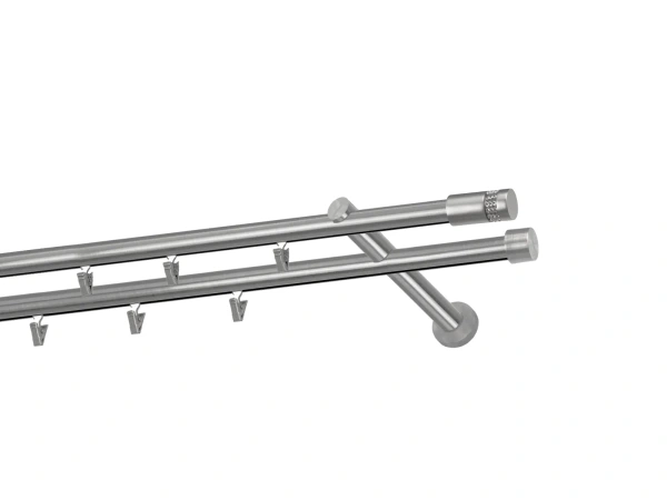 Garniža 19x19mm - drážková tyč - 2rady - CYLINDER CRYSTAL - satin