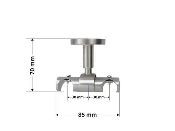 Garniža 19x19mm - drážková tyč - 2rady - CYLINDER CRYSTAL - satin 4