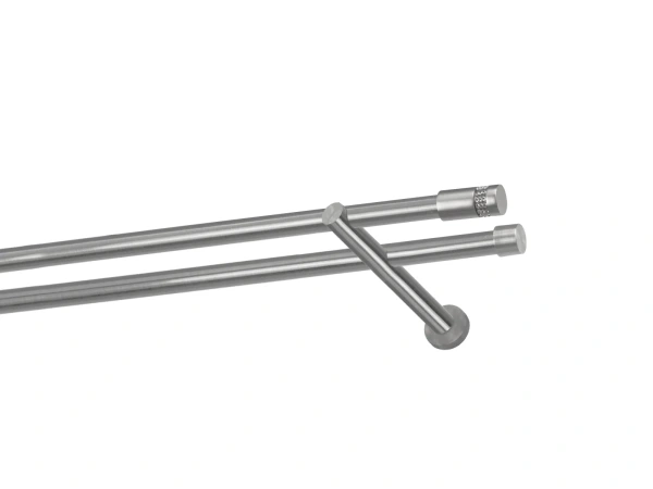 Kétsoros 19x19mm karnis - CYLINDER CRYSTAL - satin 1