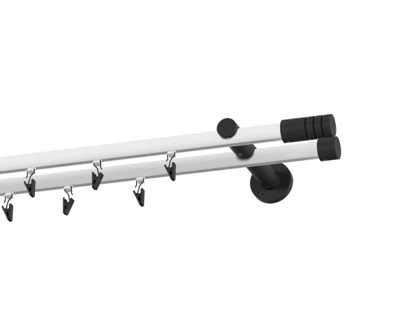 Garniža 19x19mm drážková tyč - 2rady - TECHNO - bielo čierna 2