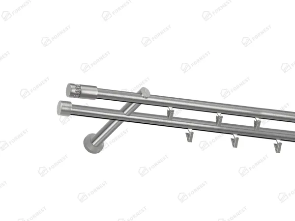 Garniža 19x19mm - drážková tyč - 2rady - CYLINDER CRYSTAL - satin