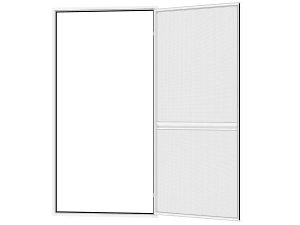 Sieťky na DVERE- pántové v ráme SMART - BIELA - s priečkou
