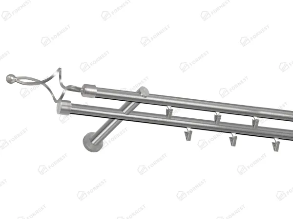 Garniža 19x19mm - drážková tyč - 2rady - FALIST - satin