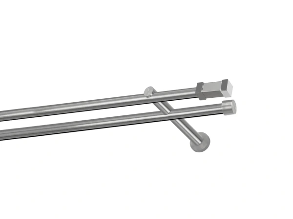 Garniža 19x19mm - drážková tyč - 2rady - QUADRO - satin 1