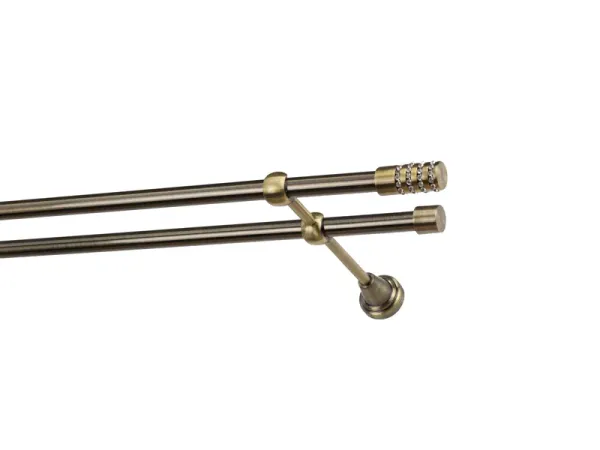 Garniže 16x16mm - dvojradové - CYLINDER CRYSTAL - antik 1