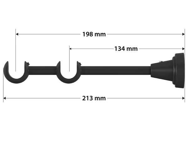 Garniža 19x19mm obyčajná tyč - 2rady - KVADRAT - čierna 4