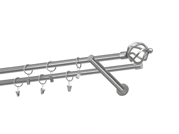 Kétsoros 16x16mm karnis - SPIRAL - satin