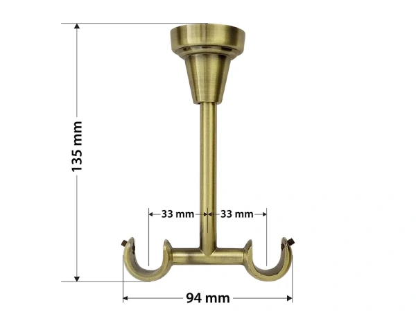 Kétsoros 16x16mm karnis - CYLINDER - antik 5