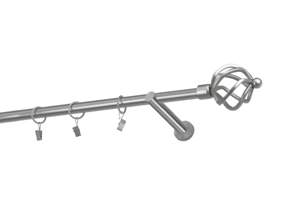 Egysoros 19mm karnis - SPIRAL - satin