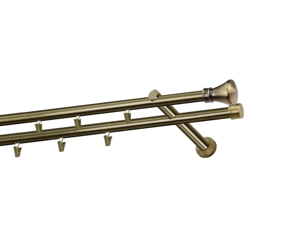 Garniža 19x19mm - drážková tyč - 2rady - KOLOSEO - antik