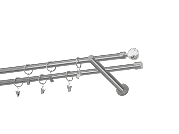 Kétsoros 16x16mm karnis - CRYSTAL GOLYÓ - satin