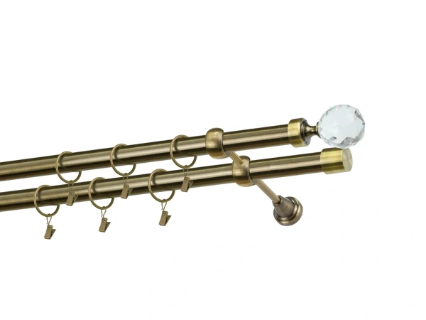 Kétsoros 25x25mm karnis - CRYSTAL GOLYÓ - antik