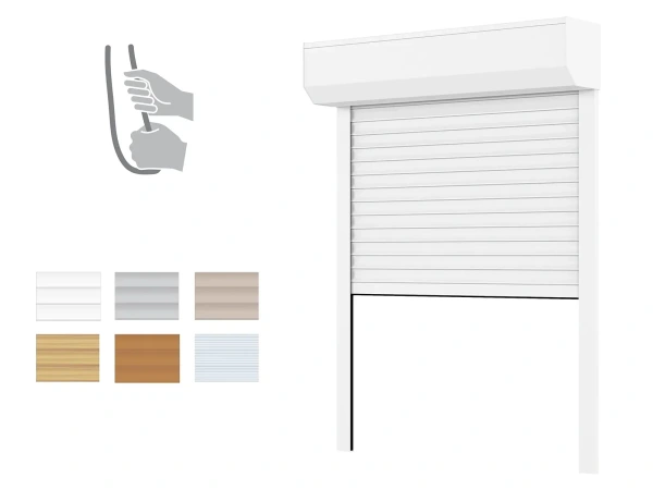 Plastové rolety - hliníkový BOX 180mm - výška do 3020mm - RUČNÉ OVLÁDANIE