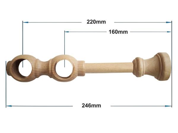 Garniže drevená 28x28mm dvojradové - BUK 2
