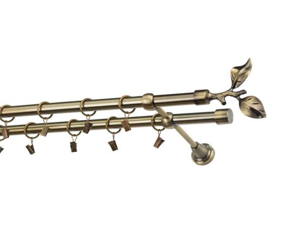 Garniže 19x19mm - dvojradové - LIST ROSE - antik