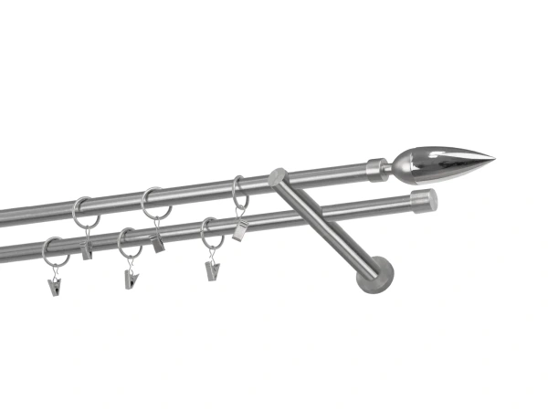 Kétsoros 16x16mm karnis - LINEA - satin