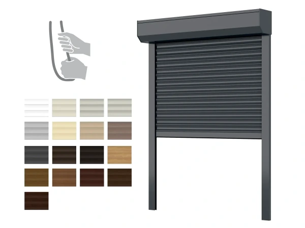 Alumínium redőnyök 137mm Redőnytok - 1600 mm-es magasságig - KÉZI VEZÉRLÉS