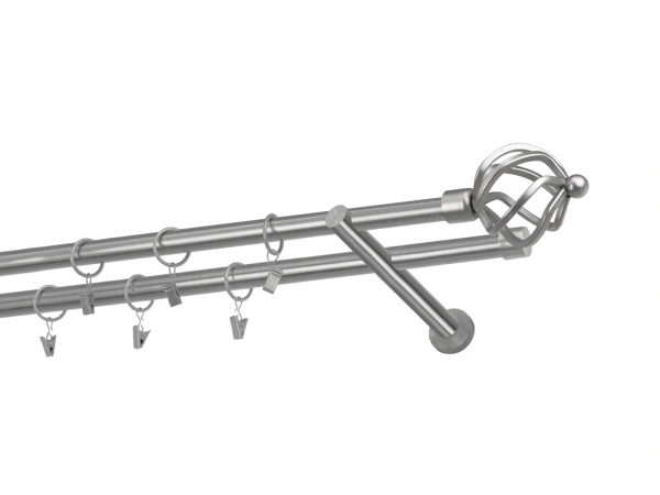 Kétsoros 19x19mm karnis - SPIRAL - satin