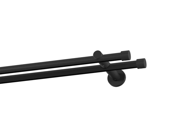 Garniža 19x19mm drážková tyč - 2rady - PULLO - čierna 1