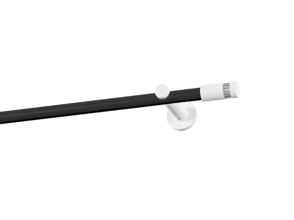 Garniža 19mm drážková tyč - 1rad - CYLINDER CRYSTAL - čierno biela 1