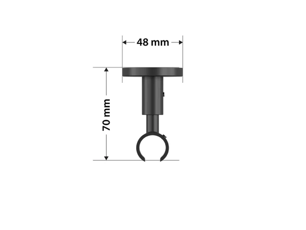 Garniža 19mm drážková tyč - 1rad - SFERA - čierna 5