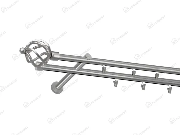 Garniža 19x19mm - drážková tyč - 2rady - SEVILLA - satin